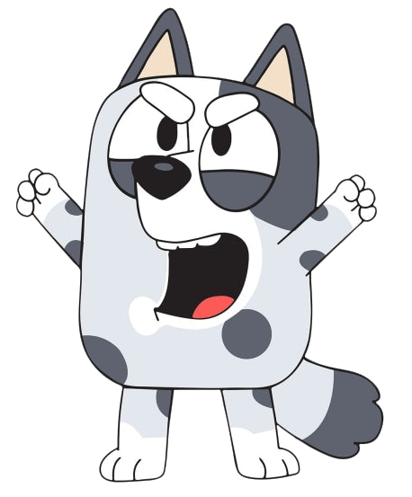 Muffin a small cartoon dog from the series Bluey
